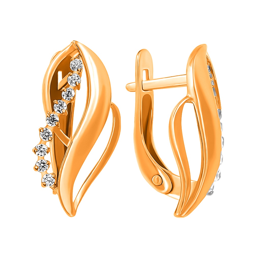

Серьги из красного золота с фианитом 585Gold 302005528, 302005528