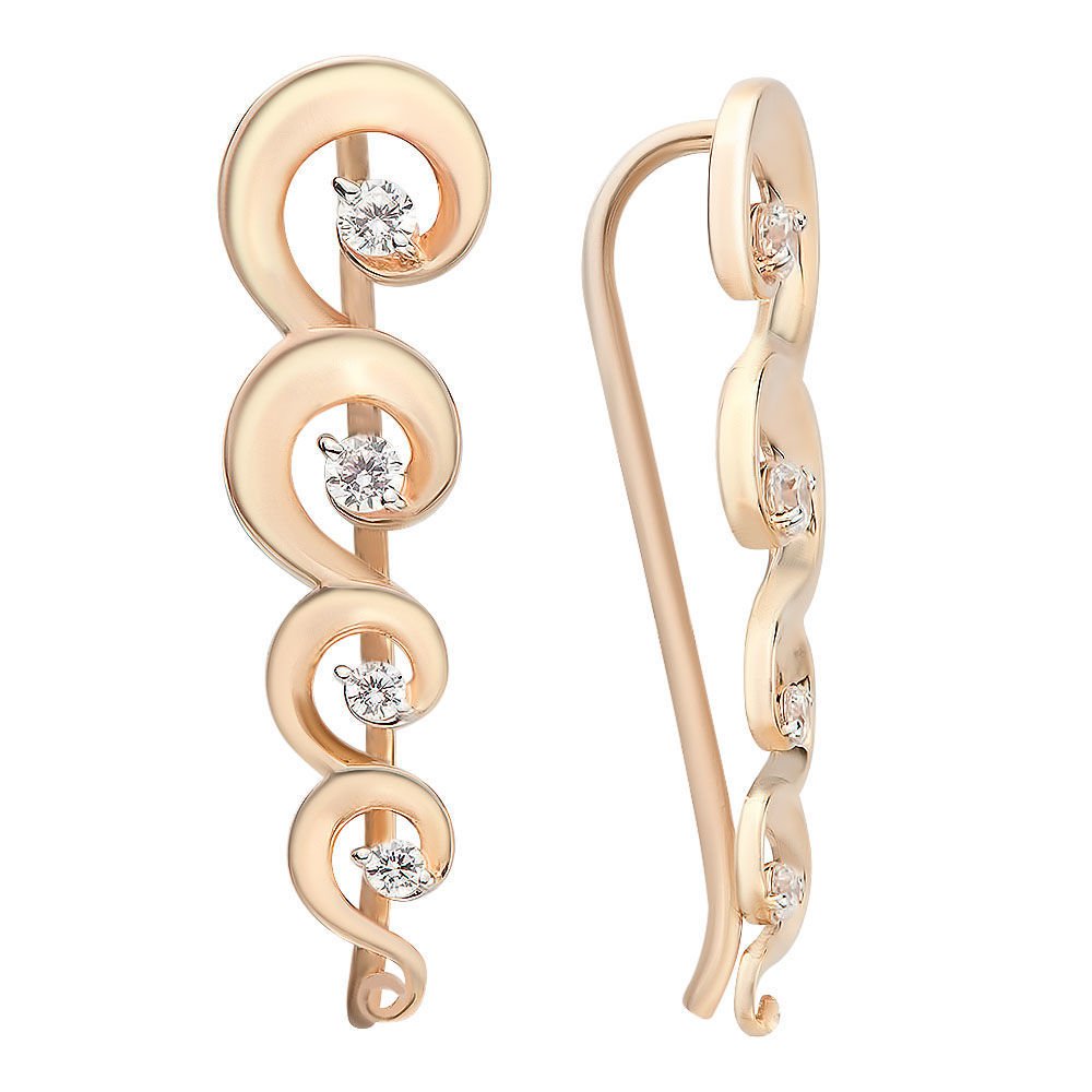 

Серьги из красного золота с фианитом 585Gold 302004443, 302004443