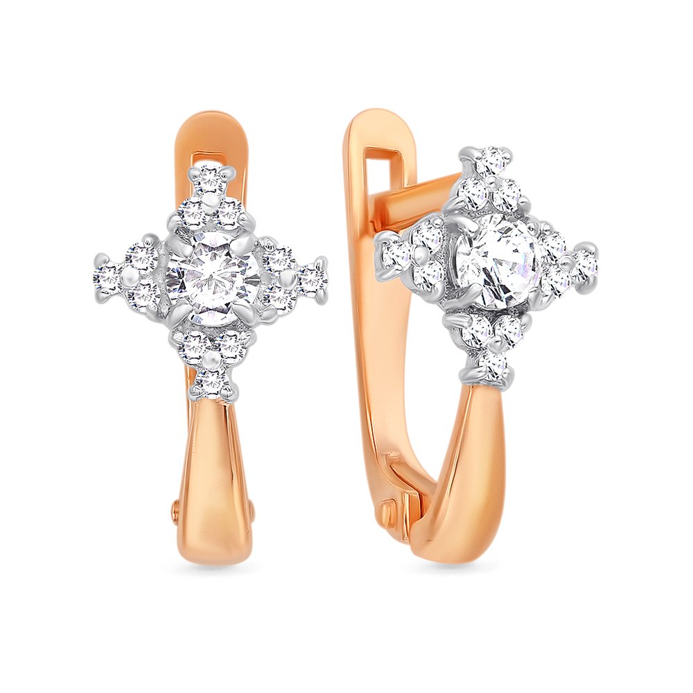 

Серьги из красного золота с фианитом 585Gold 302004417, 302004417