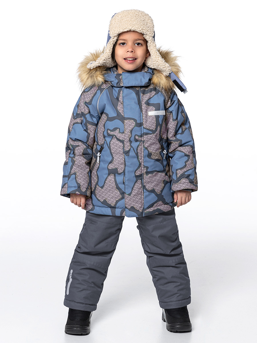 

Комплект верхней одежды детский NIKASTYLE 7з0724, джинс/графит, 92, Синий;серый, 7з0724