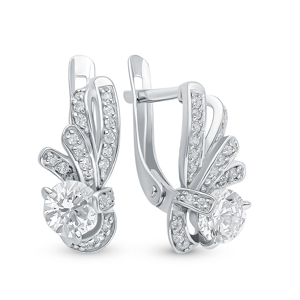 

Серьги из серебра 585Gold 702008199, фианит, 702008199