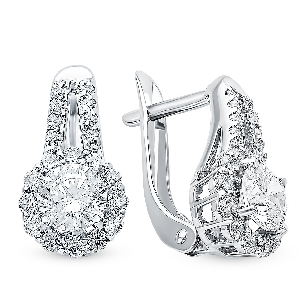 

Серьги из серебра 585Gold 702008152, фианит, 702008152