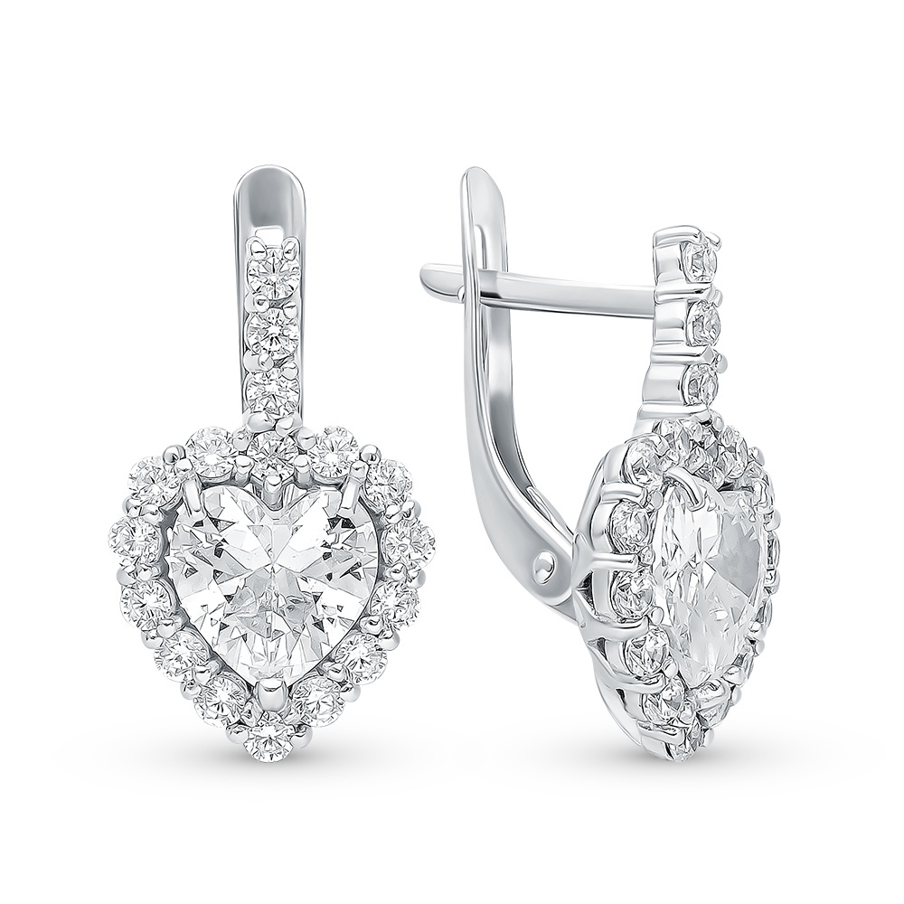 

Серьги из серебра 585Gold 702008155, фианит, 702008155
