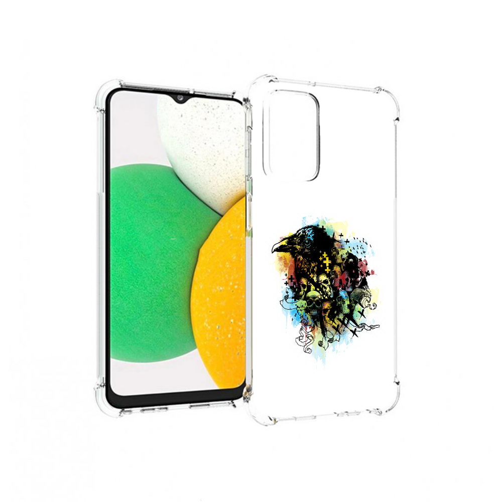 

Чехол MyPads Tocco для Samsung Galaxy A23 ворон и черепа, Прозрачный, Tocco