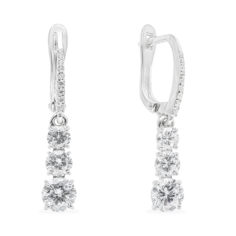 

Серьги подвески из серебра 585Gold 702008127, фианит, 702008127