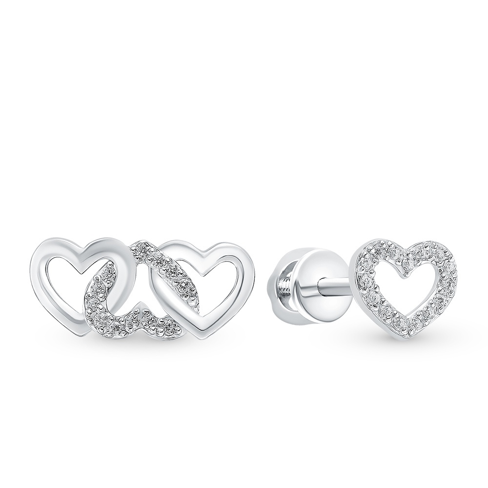 

Серьги пусеты из серебра 585Gold 702008182, фианит, 702008182