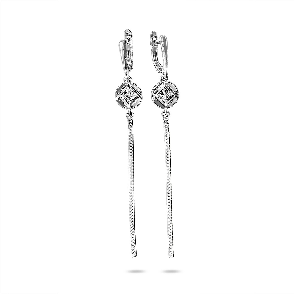 

Серьги подвески из серебра 585Gold 702008236, фианит, 702008236