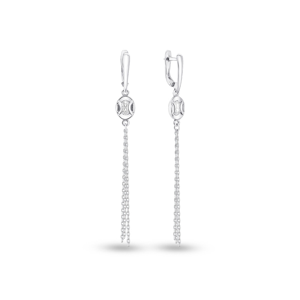 

Серьги подвески из серебра 585Gold 702008237, фианит, 702008237