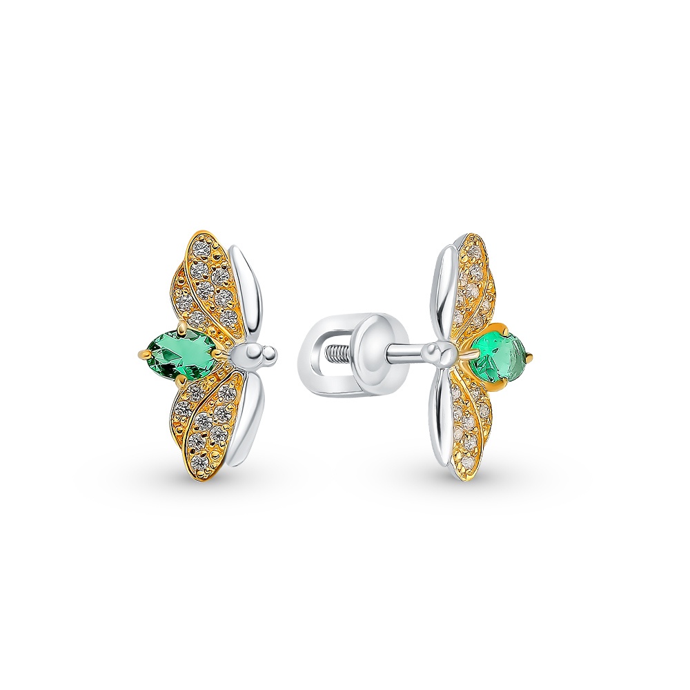 

Серьги из серебра с фианитом 585Gold 702008190, 702008190