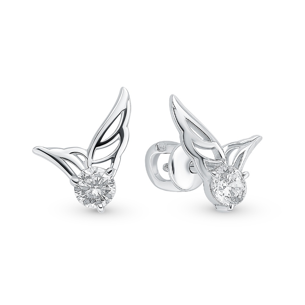 

Серьги пусеты из серебра 585Gold 702008299, фианит, 702008299