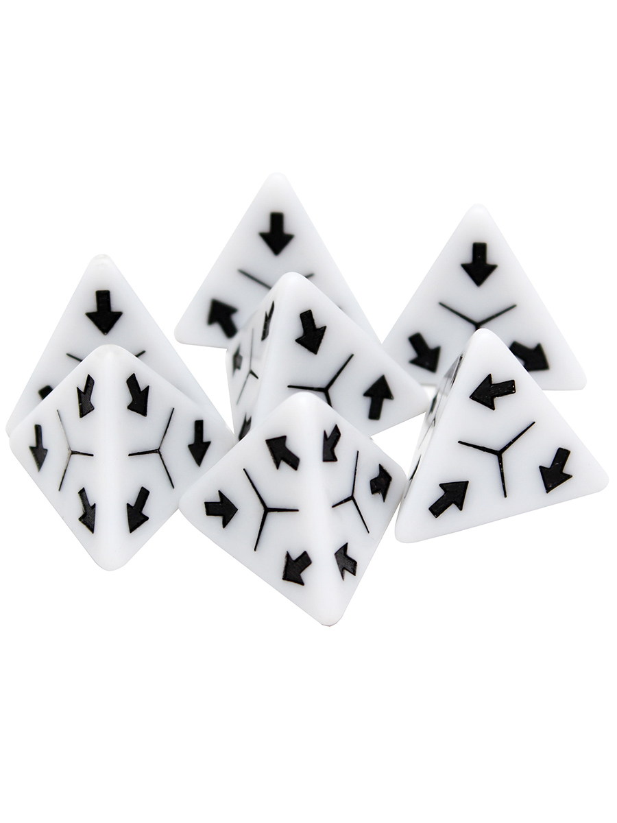 Игральные кости Кубик треугольный белый с чёрными стрелками, 2,5 см КХ-9985