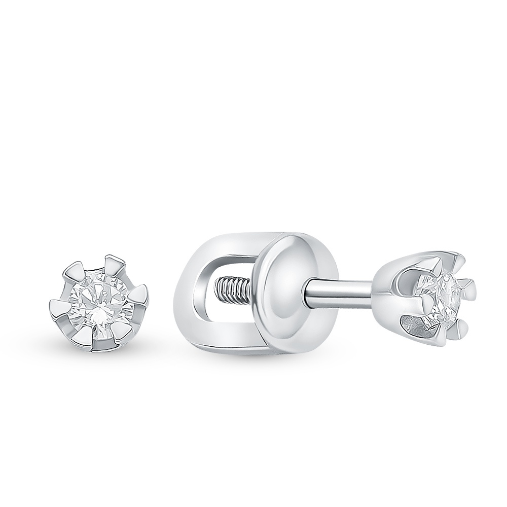 

Серьги пусеты из серебра 585Gold 702008194, фианит, 702008194