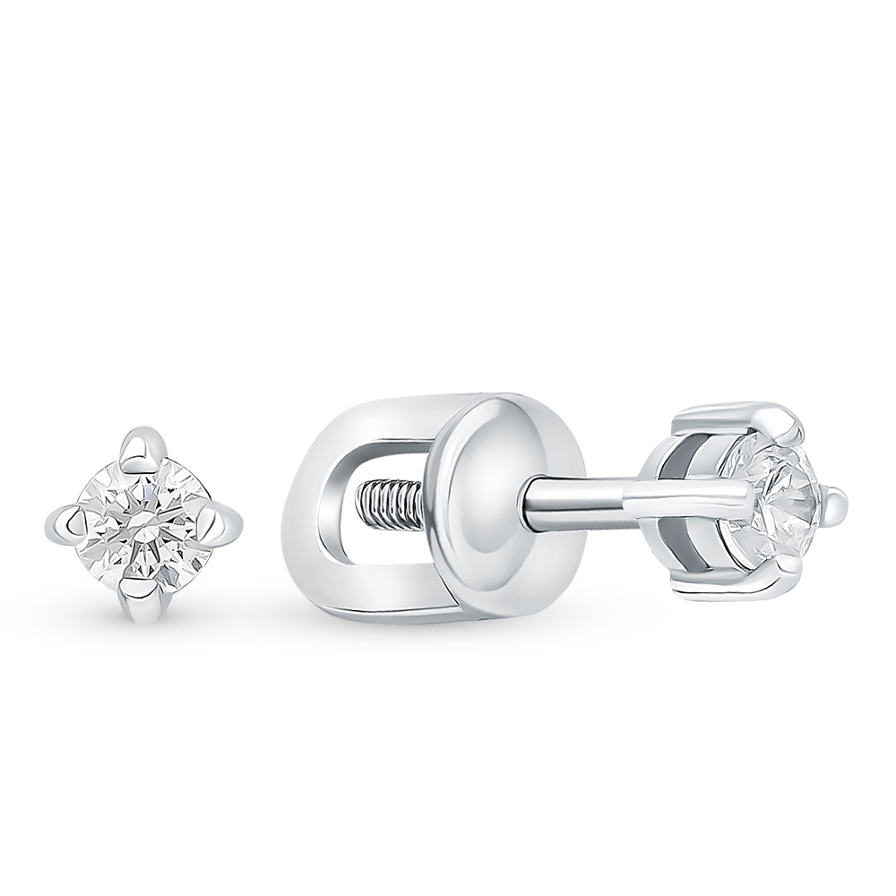 

Серьги пусеты из серебра 585Gold 702008146, фианит, 702008146