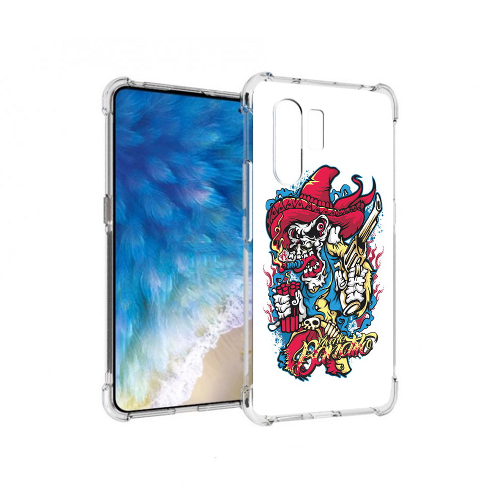 

Чехол MyPads Tocco для Vivo X30 нарисованный скелет с писталетом (PT142331.408.513), Прозрачный, Tocco