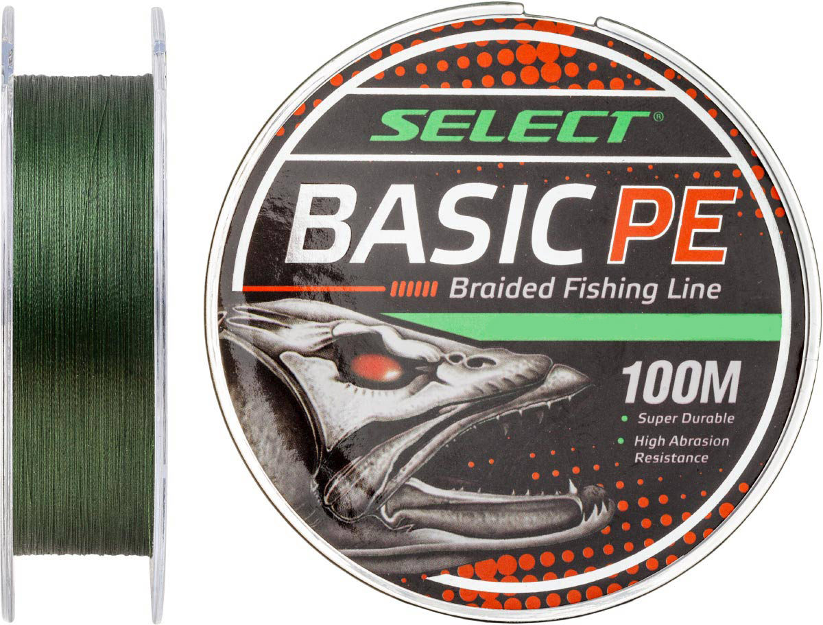 Шнур Select Basic PE 4x 100m тёмно-зелёный 0.14mm 15LB 6.8kg