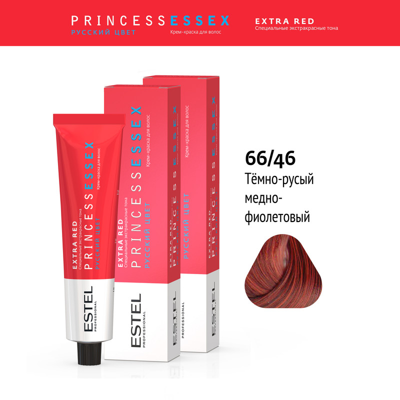 

Краска Estel Princess Essex Extra Red 66.46 Зажигательная Латина 60 Мл 2 Шт, Краска для волос ESTEL PROFESSIONAL