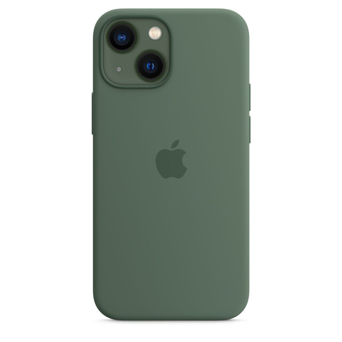 

Чехол для Apple iPhone 13 MagSafe Silicone Case (закрытый низ) (эвкалипт), Зеленый