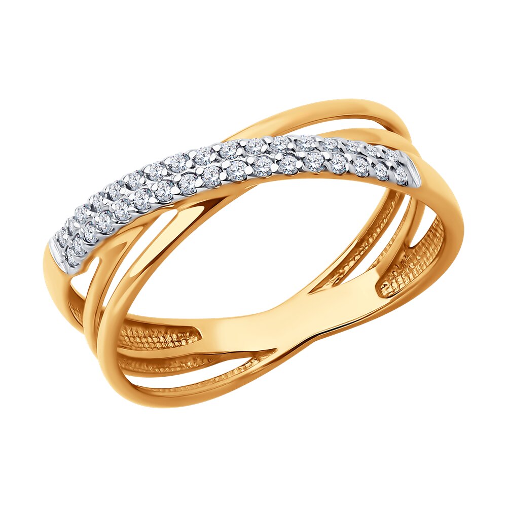 

Кольцо из золота р.  Diamant 51-110-02732-1, фианит, 51-110-02732-1