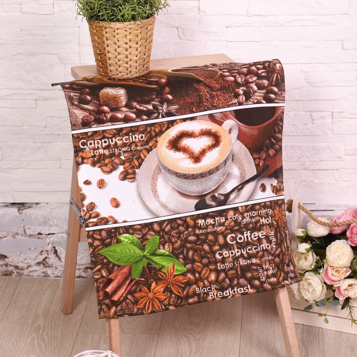 

Полотенце 50х60 см, Ристретто, вафля, 170 гр/м2, хлопок 100%, Домовита: Coffee