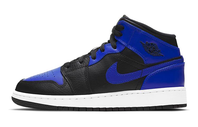 

Кеды унисекс Jordan Air Jordan 1 Mid Hyper Royal GS синие 35.5 EU, Синий, Air Jordan 1 Mid Hyper Royal GS