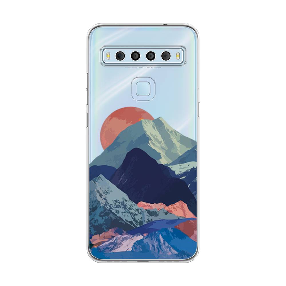 

Чехол для TCL 10L "Закат в снежных горах", Красный;серый;голубой, 290250-2