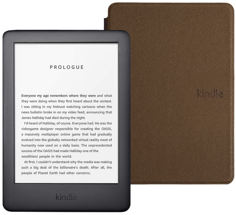 Amazon Kindle 10 8Gb SO Black с обложкой Brown