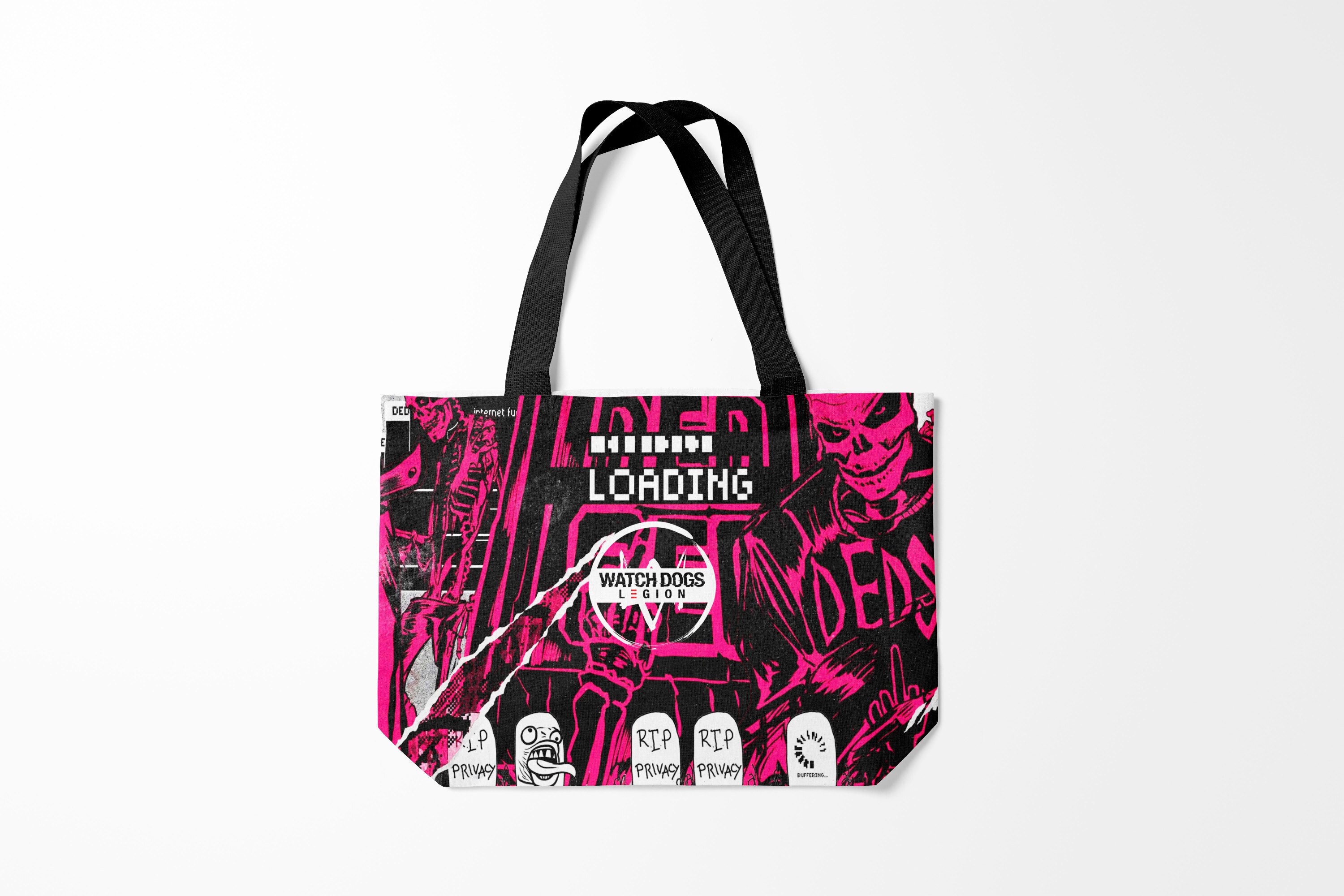 

Сумка шoппер унисекс Burnettie Watch Dogs 2 LEGION, черный; розовый, Watch Dogs 2 LEGION