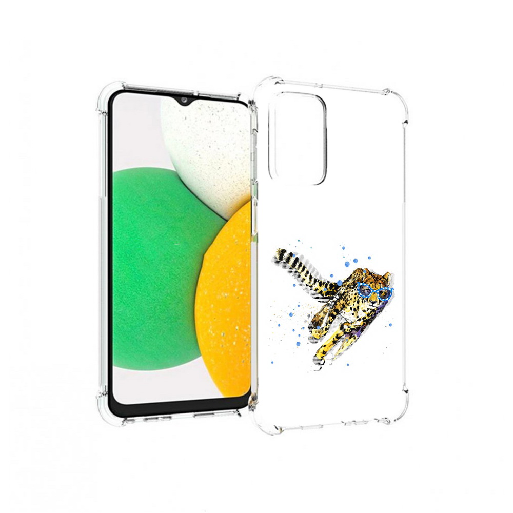 

Чехол MyPads Tocco для Samsung Galaxy A23 гепард в очках, Прозрачный, Tocco