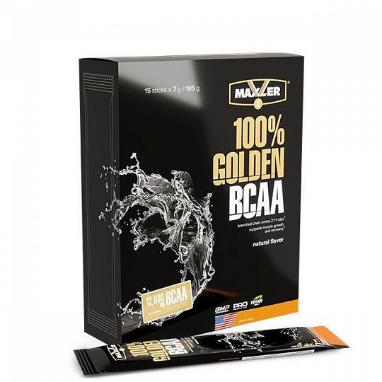 Maxler, Аминокислоты 100% Golden BCAA, натуральный вкус, 15х7 г