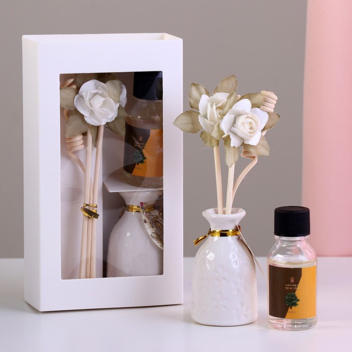 Набор подарочный Прованс: ваза керамическая,аромамасло сандал,декор, Богатство Аромата
