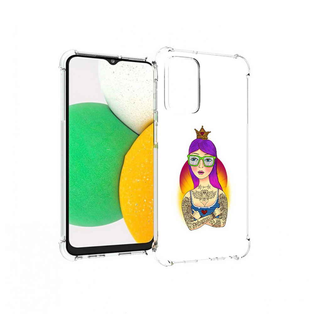 

Чехол MyPads Tocco для Samsung Galaxy A23 девушка в татуировках с короной, Прозрачный, Tocco