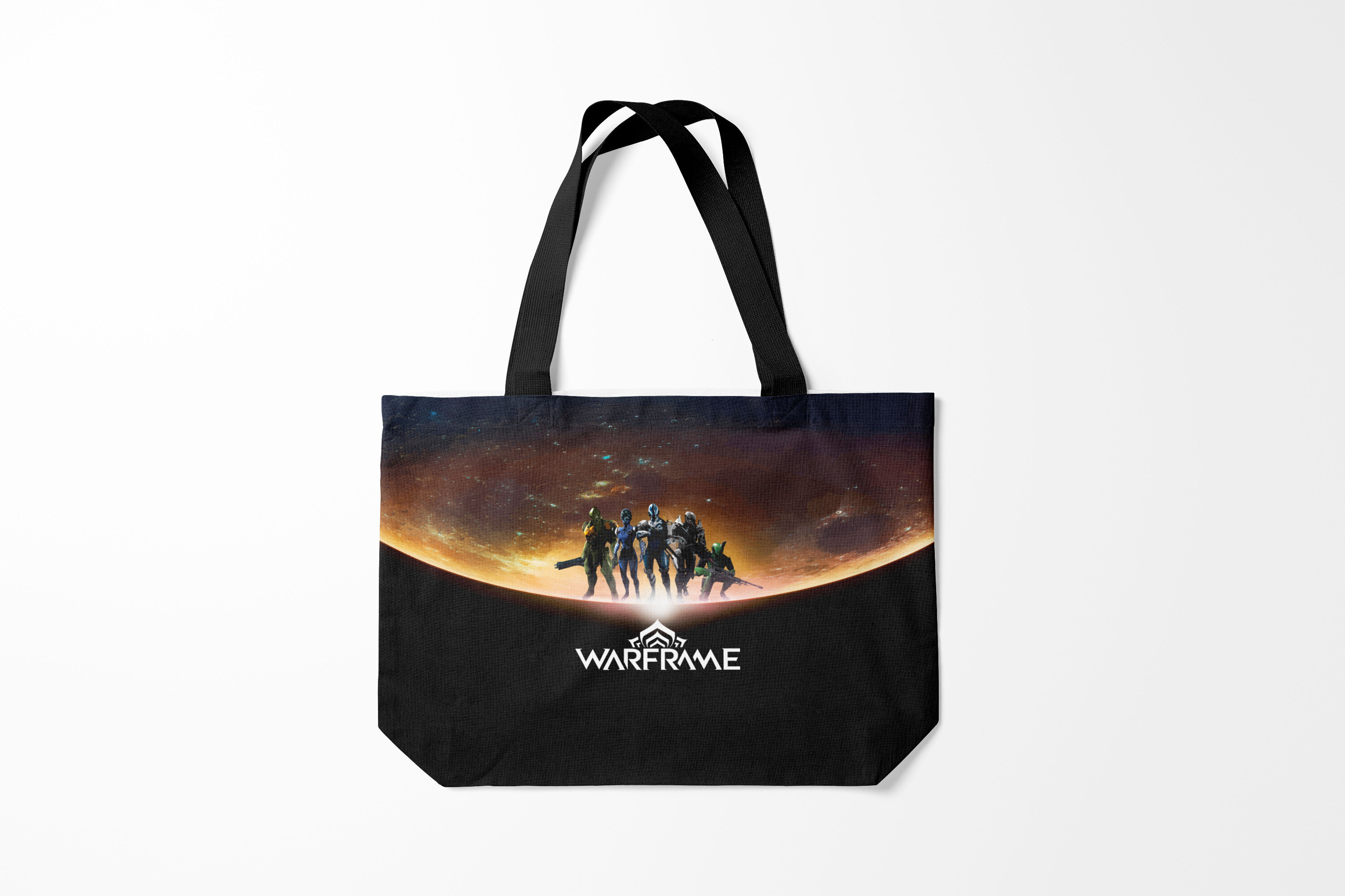 

Сумка шoппер унисекс Burnettie Warframe Planet, черный, Warframe Planet