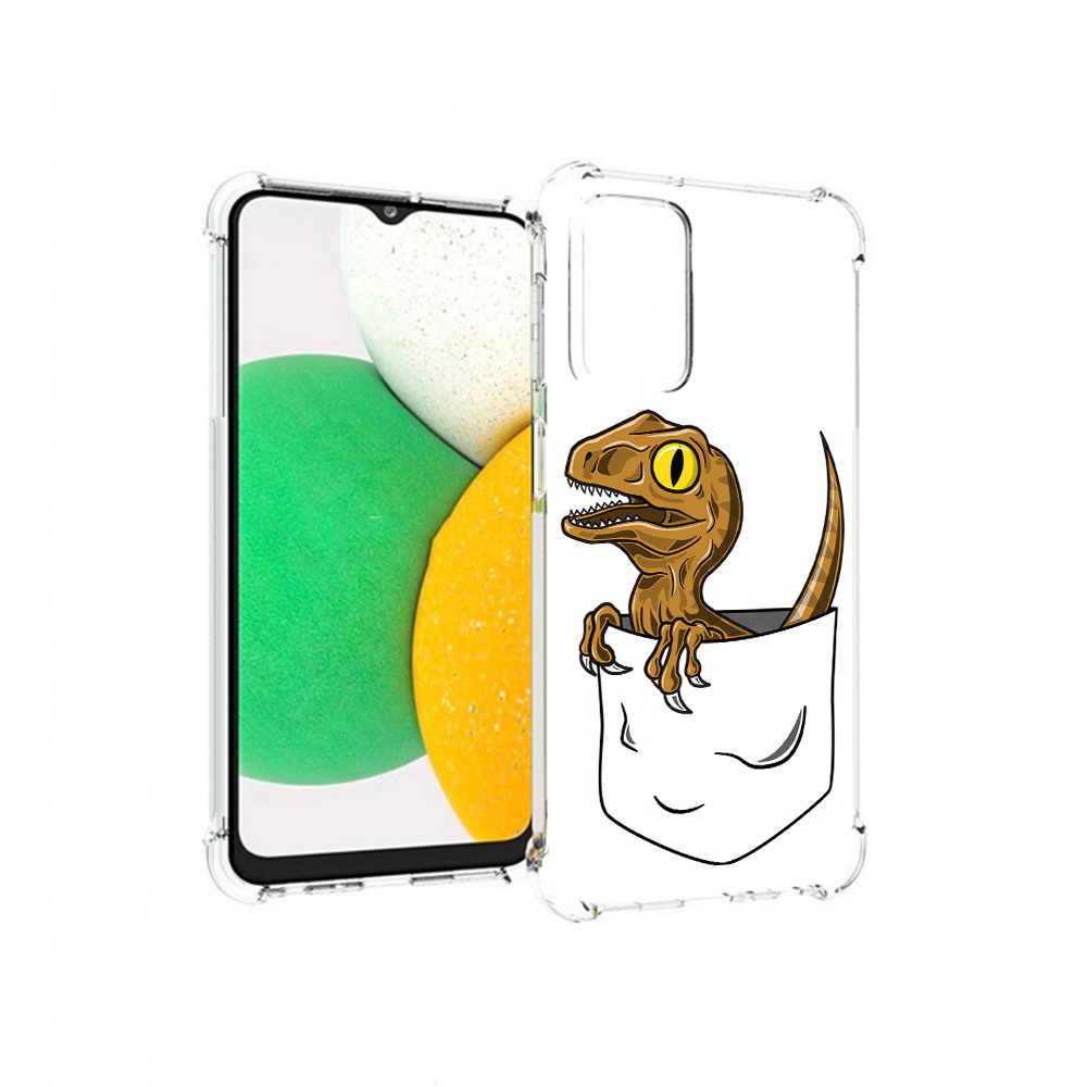 

Чехол MyPads Tocco для Samsung Galaxy A23 динозавр в кармане, Прозрачный, Tocco