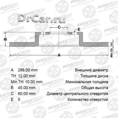 

AVANTECH Диск тормозной AVANTECH