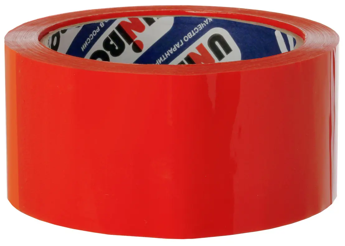 Лента клейкая упаковочная Unibob 48 мм x 66 м цвет красный изолента unibob пвх красная 19 мм 20 м