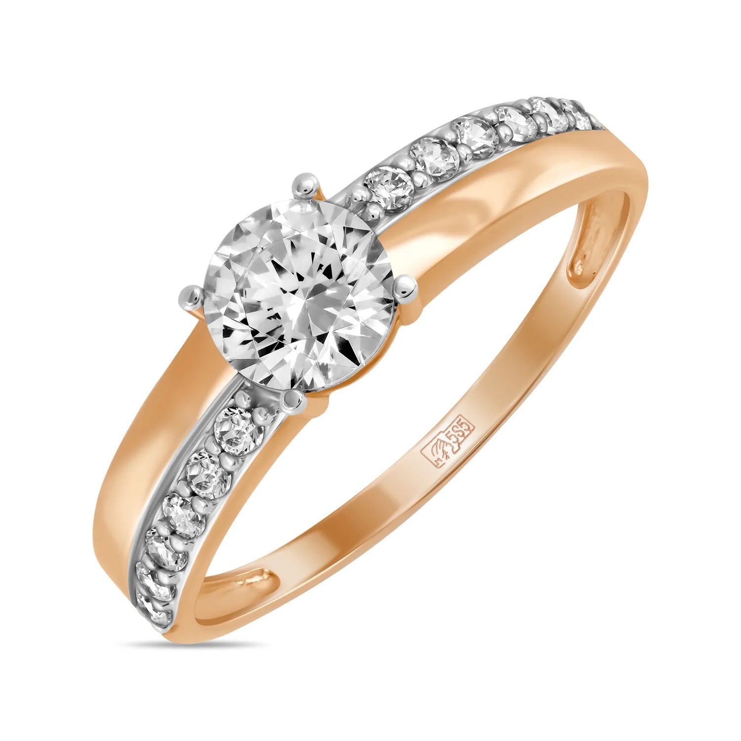 Кольцо из красного золота с фианитом р.18 MIUZ Diamonds R01-59294-Z