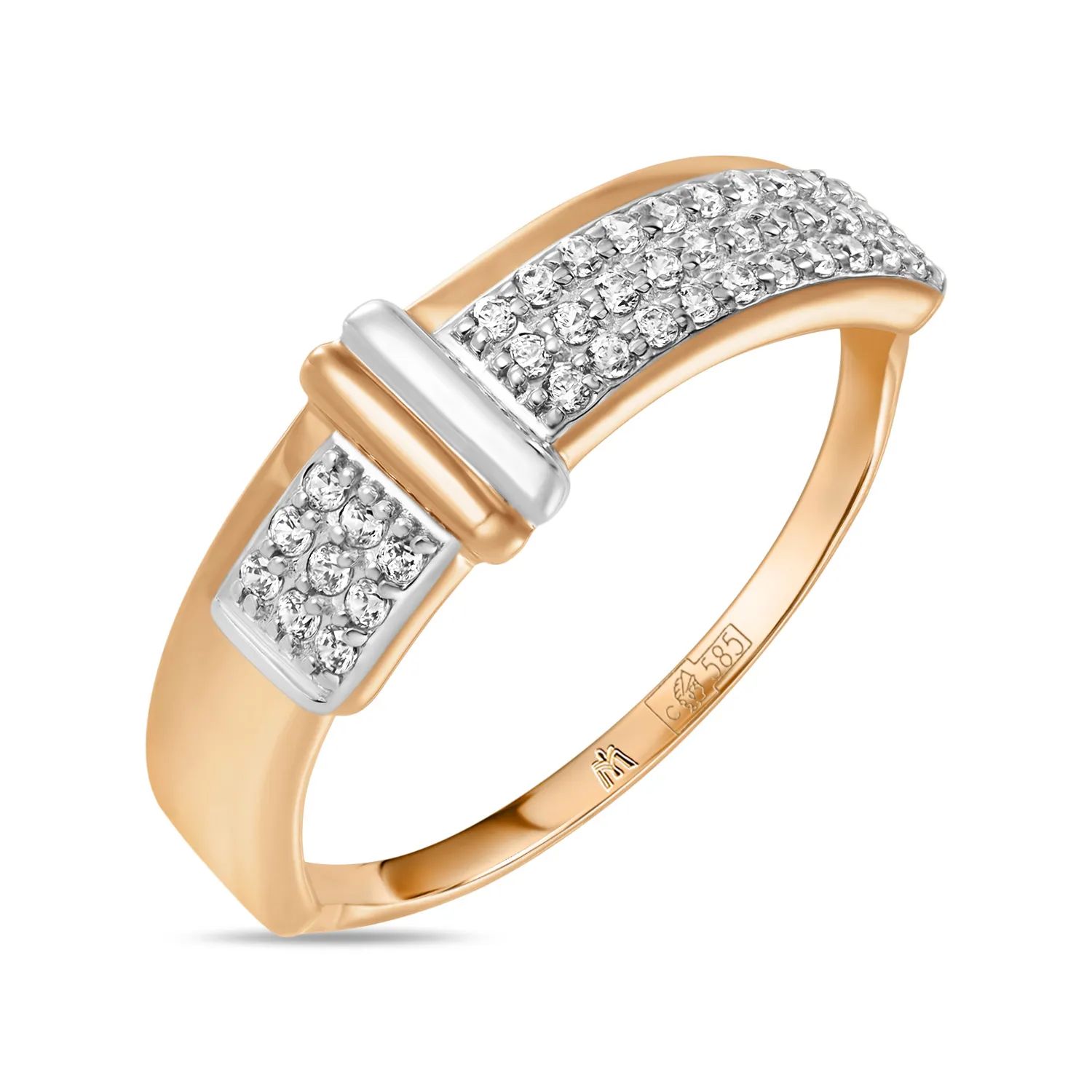 Кольцо из красного золота с фианитом р.16,5 MIUZ Diamonds R01-60236-Z