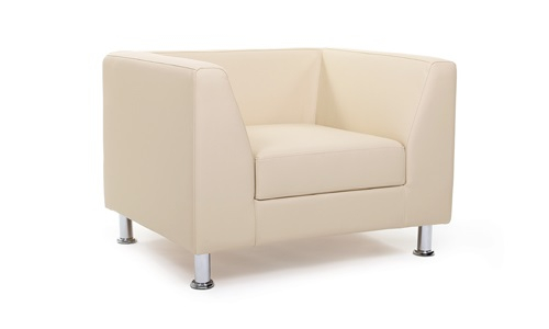 Кресло-диван Евростиль Дерби, обивка: экокожа, цвет: бежевый