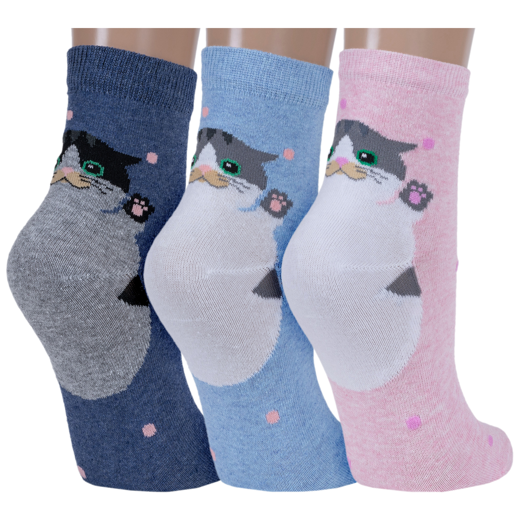 Комплект носков женских Борисоглебский трикотаж 3-6С73У разноцветных 23-25