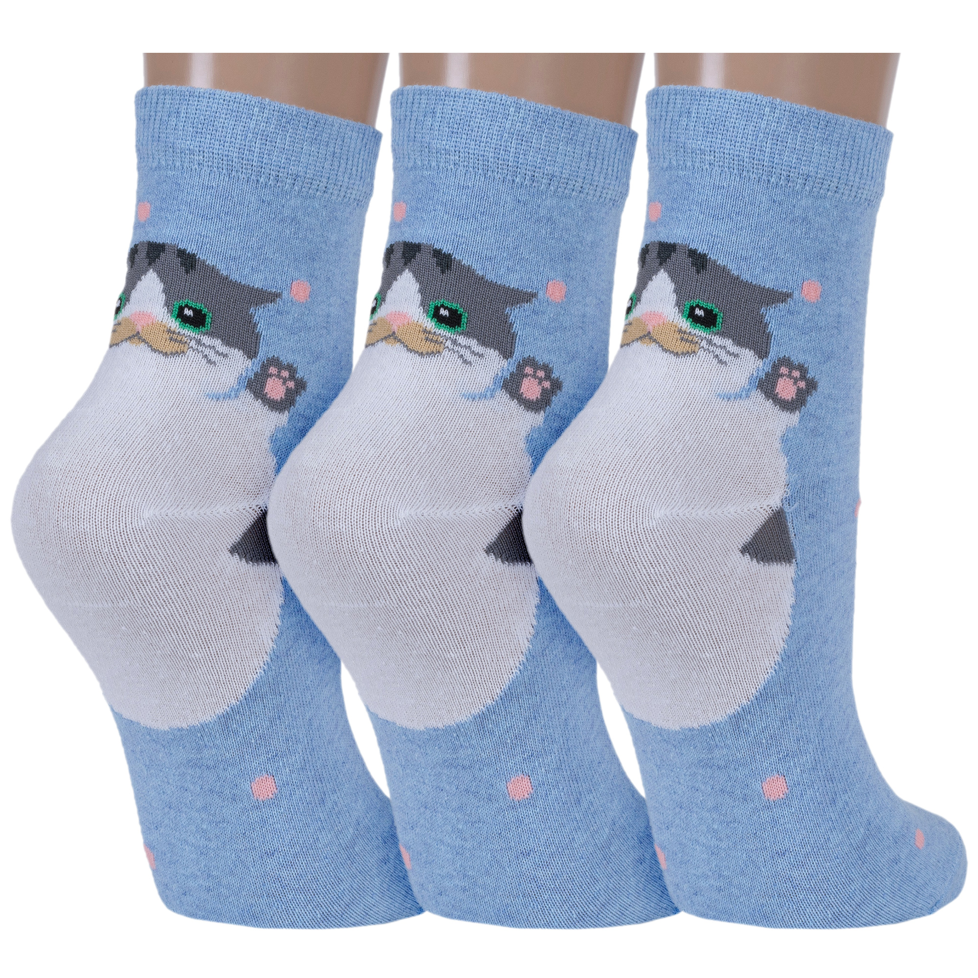 Комплект носков женских Борисоглебский трикотаж 3-6С73У разноцветных 23-25