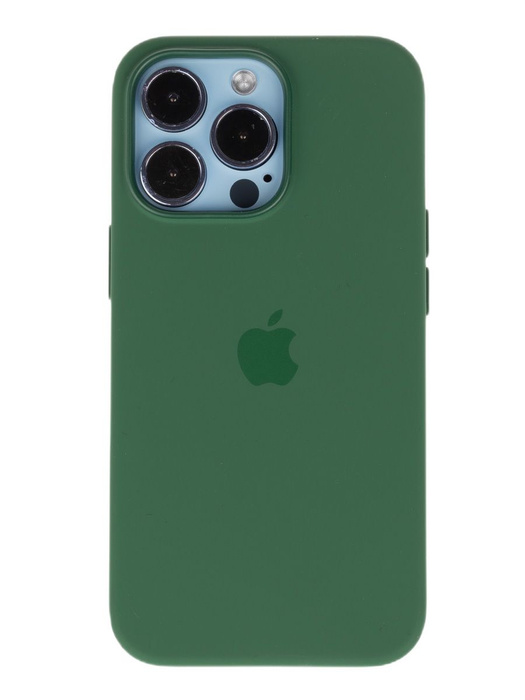 

Чехол для Apple iPhone 13 Pro MagSafe Silicone Case (закрытый низ) (эвкалипт), Зеленый