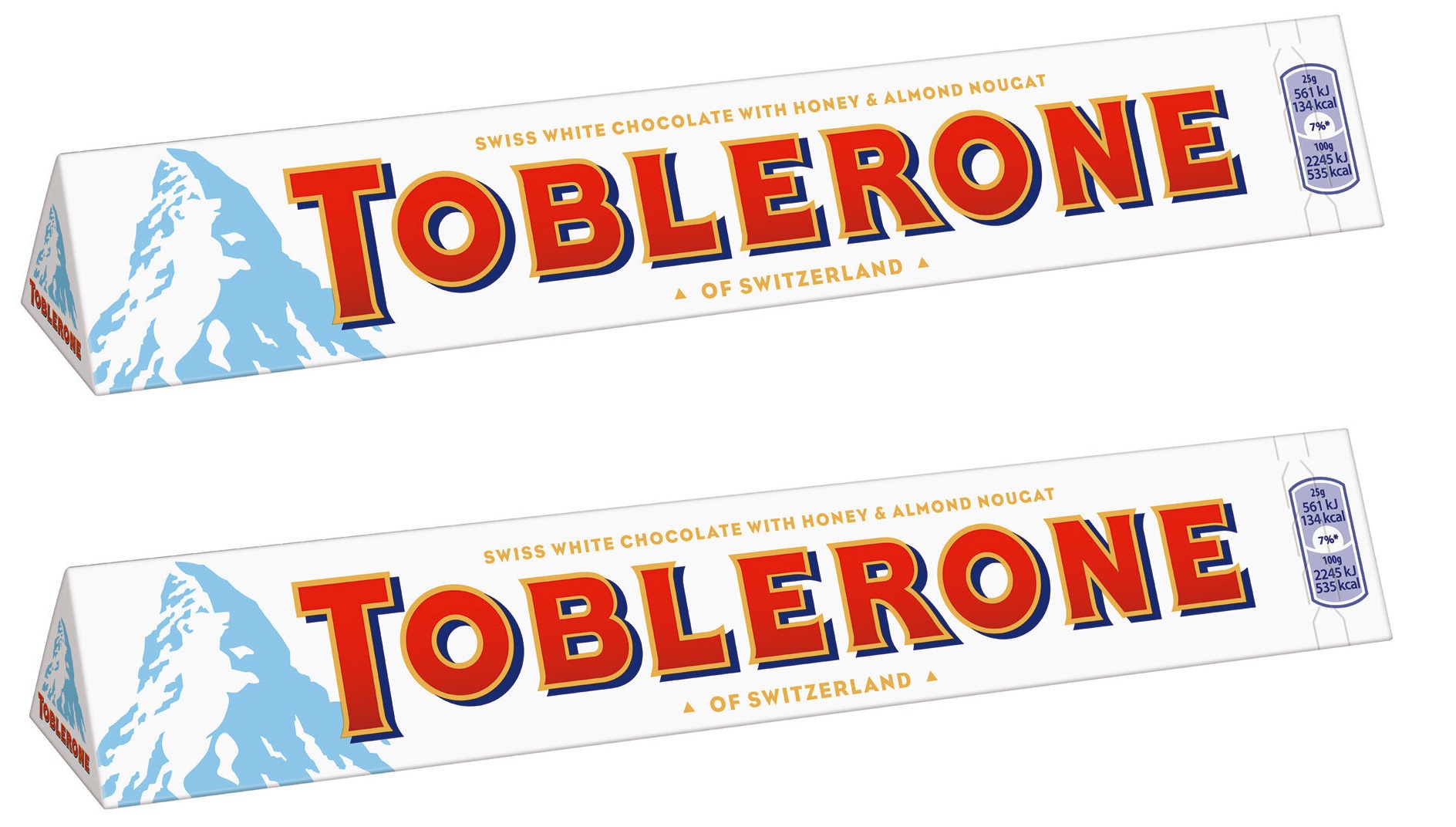 Молочный шоколад Toblerone белый 100г 2 шт