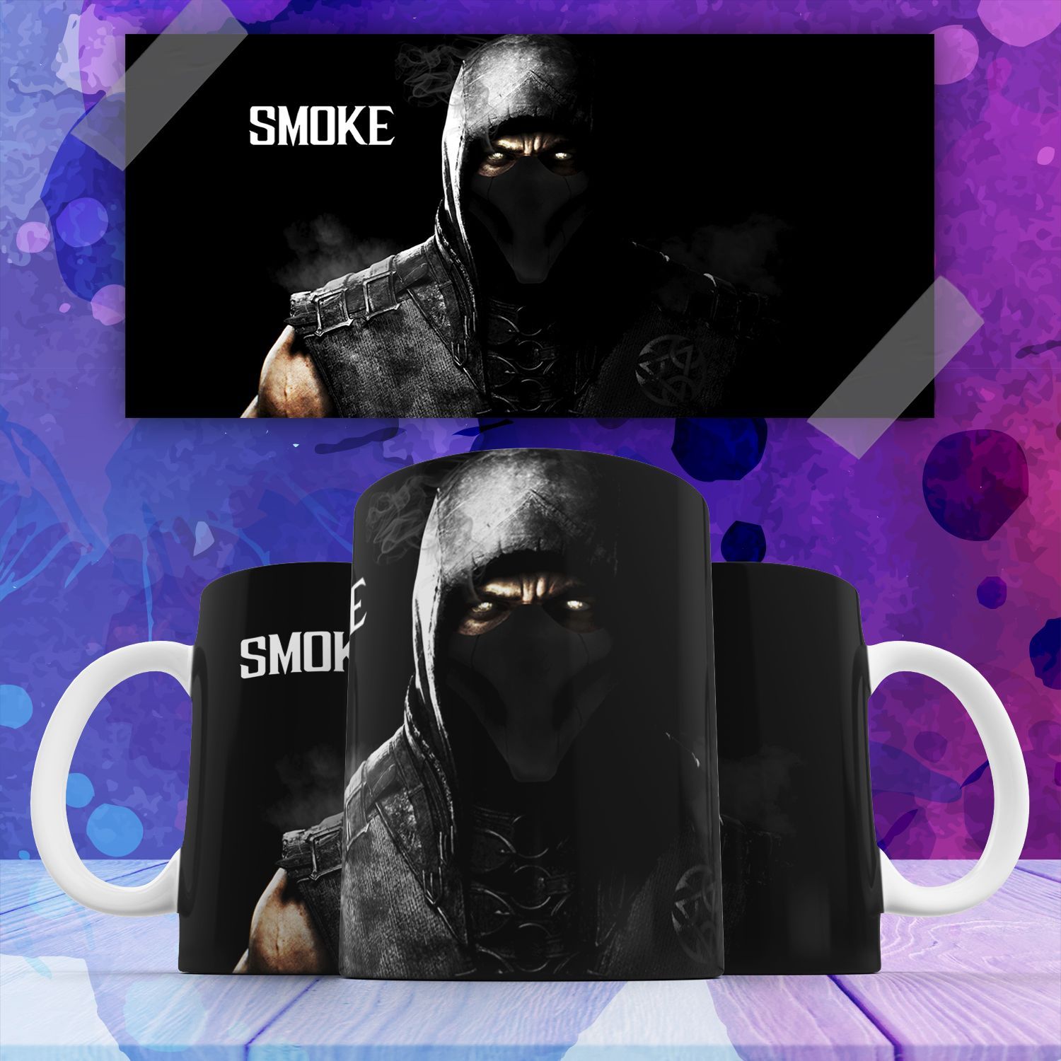 

Кружка Мортал Комбат Mortal Kombat игра Смоук с принтом 330 мл