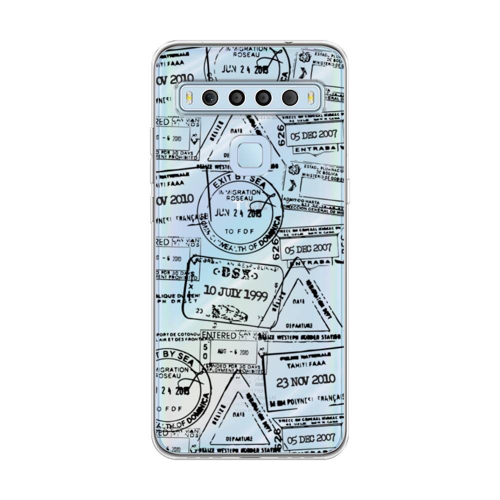 

Чехол для TCL 10L "Visa stamps 2", Белый;черный;серый, 290250-2