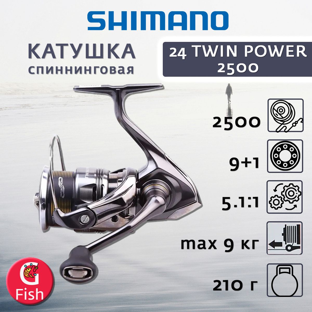 Катушка для спиннинга безынерционная Shimano 24 Twin Power SW 2500 71380₽