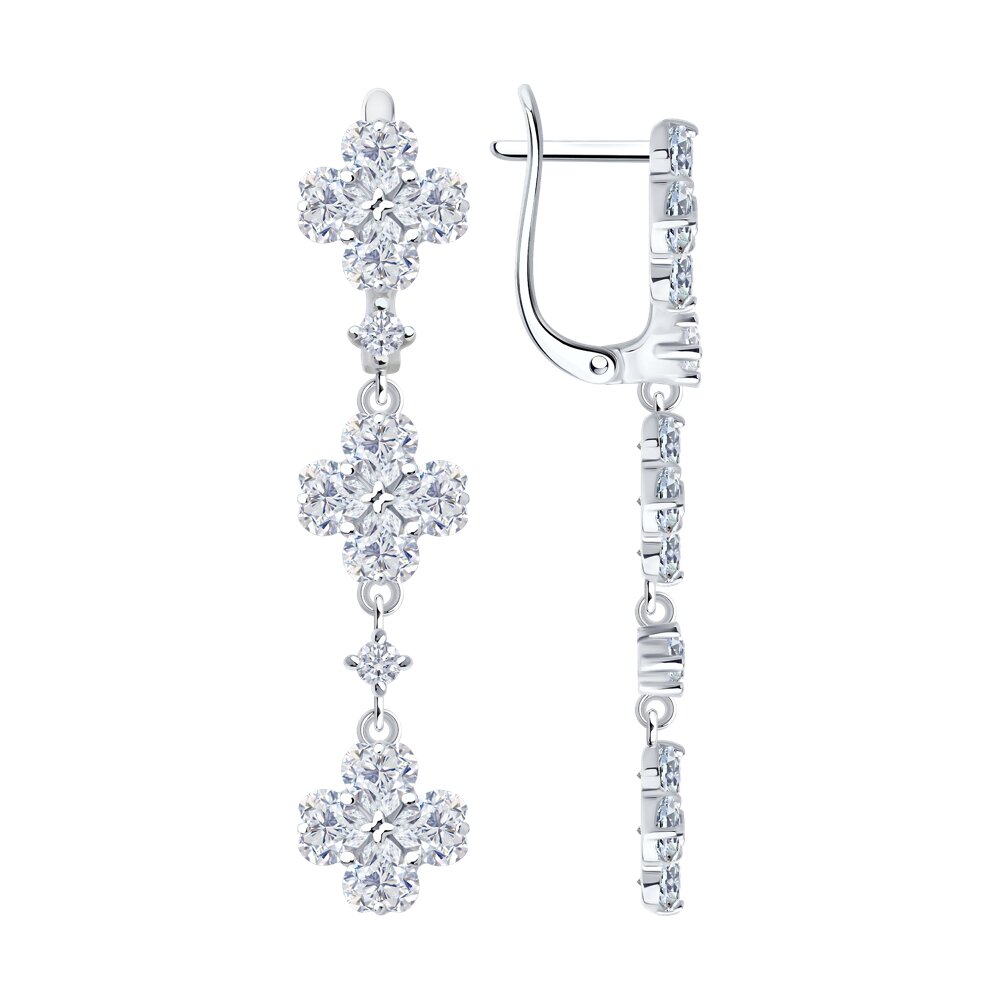 

Серьги подвески из серебра SOKOLOV 94027033, фианит, 94027033