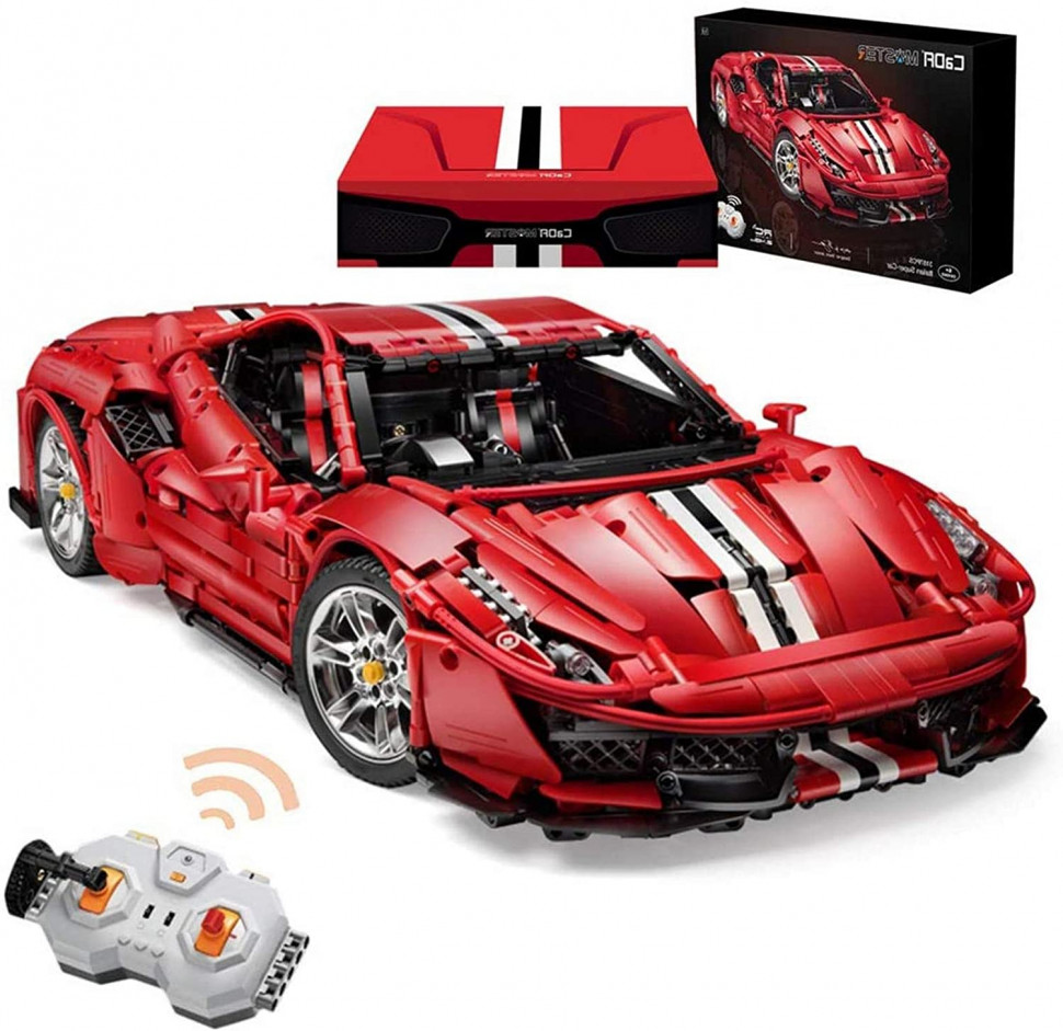 Конструктор Double E CADA Ferrari 488 (3187 деталей, пульт, электропривод) C61042W конструктор lego 42125 ferrari 488 gte “af corse 51”