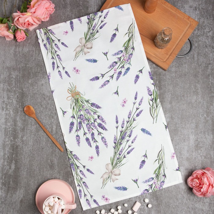 

Полотенце "Этель" Lavender (вид 2) 40x73 см, 100% xл, саржа 190 гр/м2, Белый;зеленый, lavender