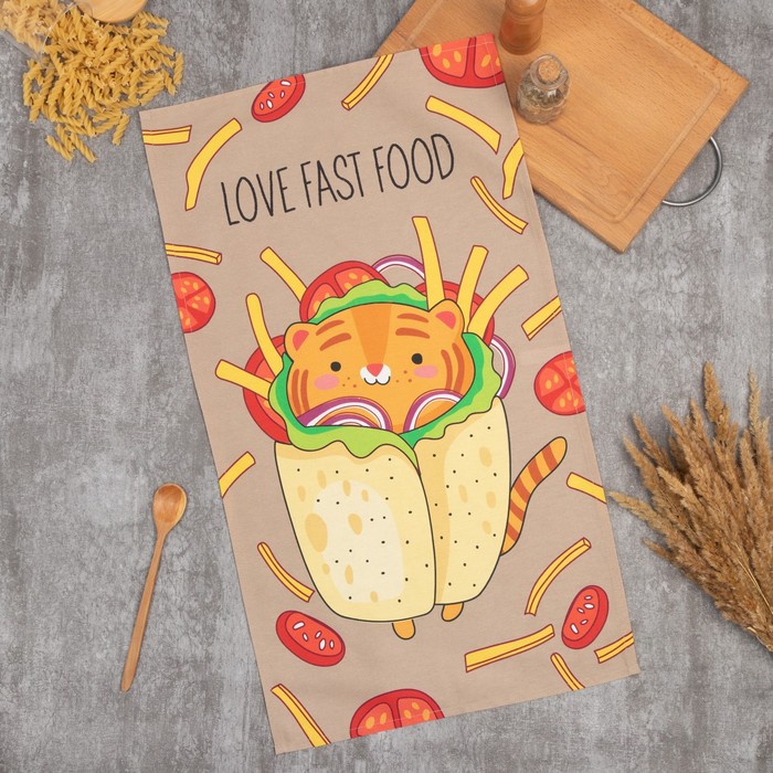 

Полотенце "Этель" Love fast food 40х73 см, 100% хл, саржа 190 гр/м2