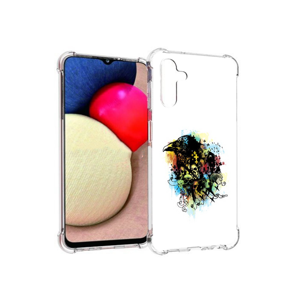 

Чехол MyPads Tocco для Samsung Galaxy A13 5G ворон и черепа (PT172412.530.273), Прозрачный, Tocco